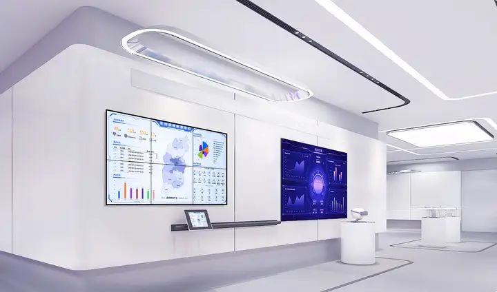 The companys front desk background wall displays a large screen, an LCD splicing screen is the best choice(图1)
